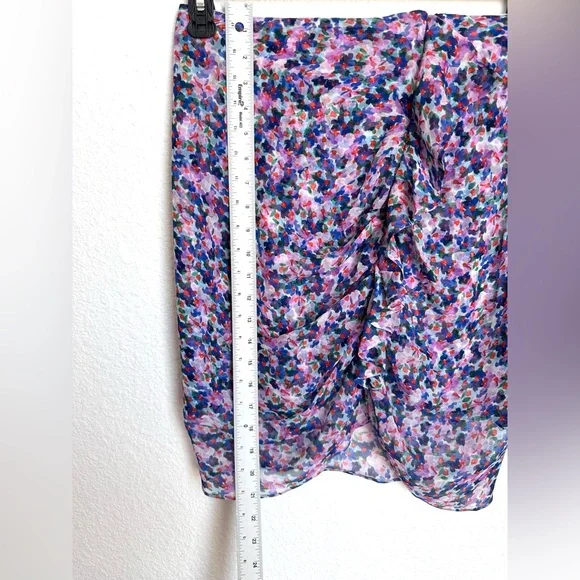 Veronica Beard Spencer Floral Silk Chiffon Ruched Tiered Mini Skirt Size 4 - Picture 10 of 11